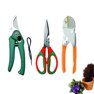 GROWTOP 3-Piece Garden Pruning & Cutting Tool Set – Bypass Pruner, Multi-Purpose Garden Scissor & Anvil Cutter with Ergonomic Handles
