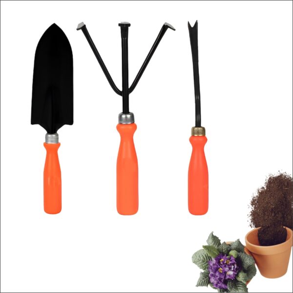 GROWTOP 3-Piece Heavy-Duty Garden Tool Set with Ergonomic Grip Handles | Trowel, Cultivator & Weeder for Home Gardening