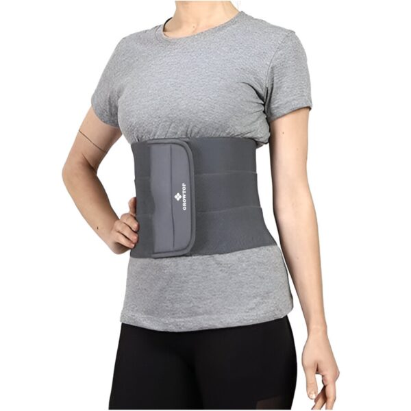 GROWTOP Premium Waist & Back Support Belt for Men & Women | Adjustable Slimming & Posture Correction Belt | Grey