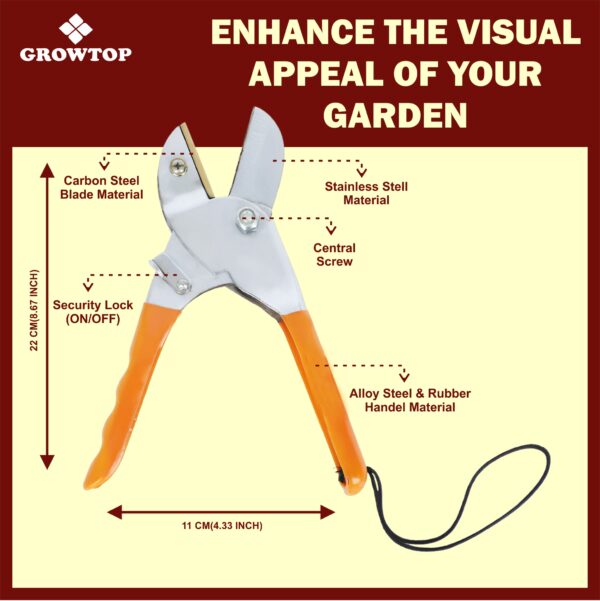 GROWTOP German Pruning Cutter & Roll Cut Anvil Pruner Combo | Heavy-Duty Garden Shears Set for Home & Professional Gardening - Image 2