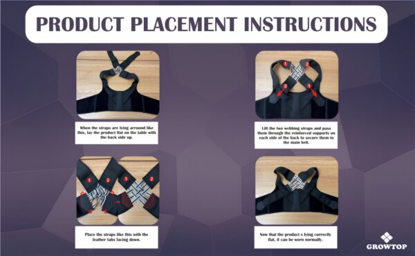 GROWTOP Adjustable Back Posture Corrector Brace for Men & Women | Spine Support & Shoulder Alignment Belt - Image 3