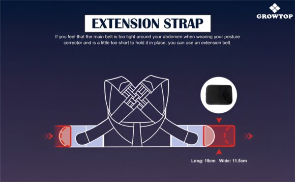 GROWTOP Adjustable Back Posture Corrector Brace for Men & Women | Spine Support & Shoulder Alignment Belt - Image 4