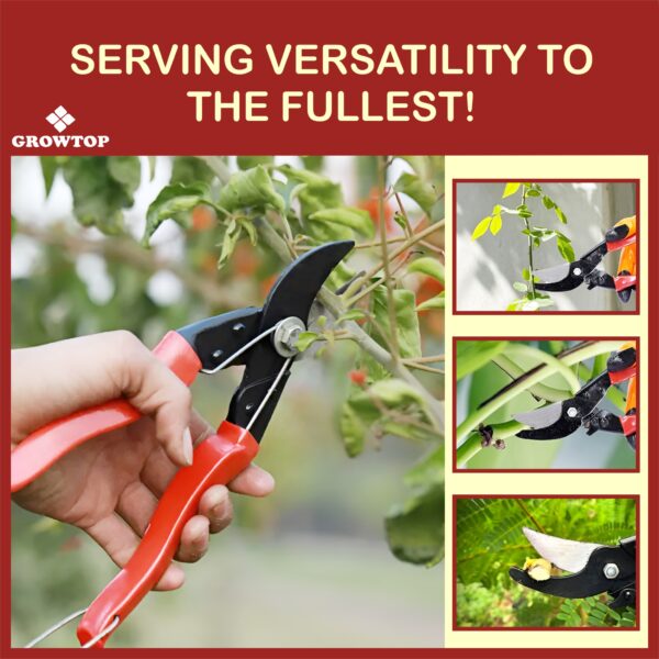 GROWTOP German Pruning Cutter & Roll Cut Anvil Pruner Combo | Heavy-Duty Garden Shears Set for Home & Professional Gardening - Image 4