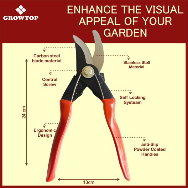 GROWTOP German Pruning Cutter & Roll Cut Anvil Pruner Combo | Heavy-Duty Garden Shears Set for Home & Professional Gardening - Image 5