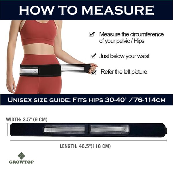 GROWTOP Sacroiliac SI Joint Hip Belt -Relief Plus Sciatica Pain Relief Belt for Women - Sciatica belt for men - Sacroiliac SI Joint Hip Belt for Back Pain - Image 5